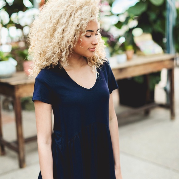 Peplumn Top in Navy - Picture 2 of 2